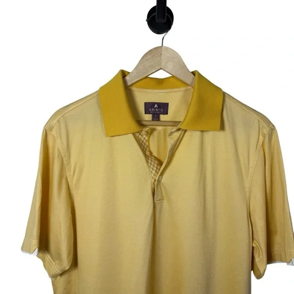 Aristo Eighteen Ar18to Men’s Classic Golf Polo in Yellow Size M - Picture 3 of 9